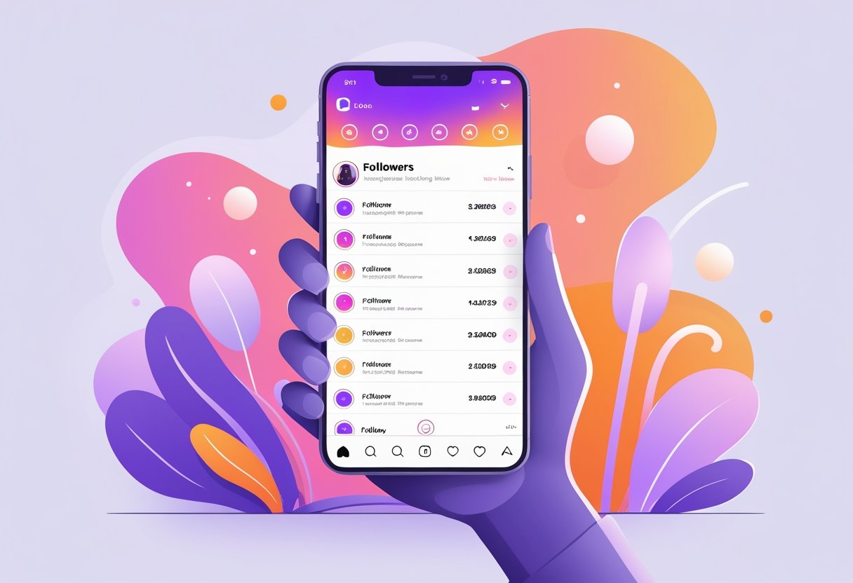 Instagram app interface demonstrating how follower lists prioritize interaction-based sorting over chronological order